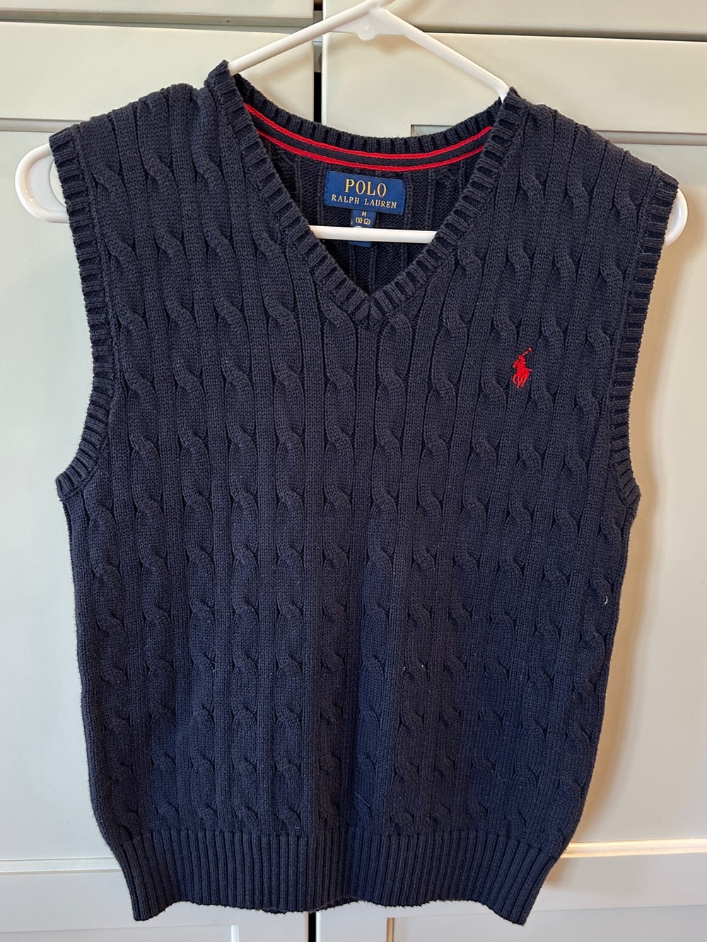 Polo Ralph Lauren cableknit navy sweater vest